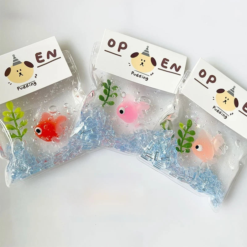 Ultra Soft Squeeze Toy Little Goldfish Stress Relief Bubble Blowing Sensation Slow Reb close-up view