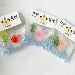 Ultra Soft Squeeze Toy Little Goldfish Stress Relief Bubble Blowing Sensation Slow Reb close-up view