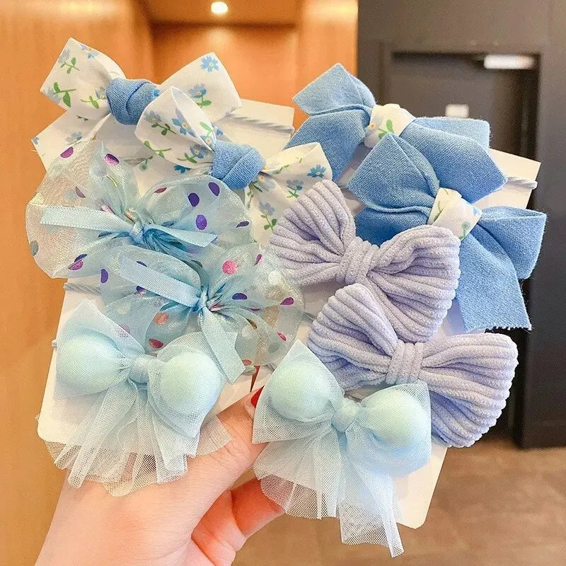 10pcs Hair Accessories Girls Scrunchies Aesthetic Lacos De Cabelo Infantil Bands Kids close-up view