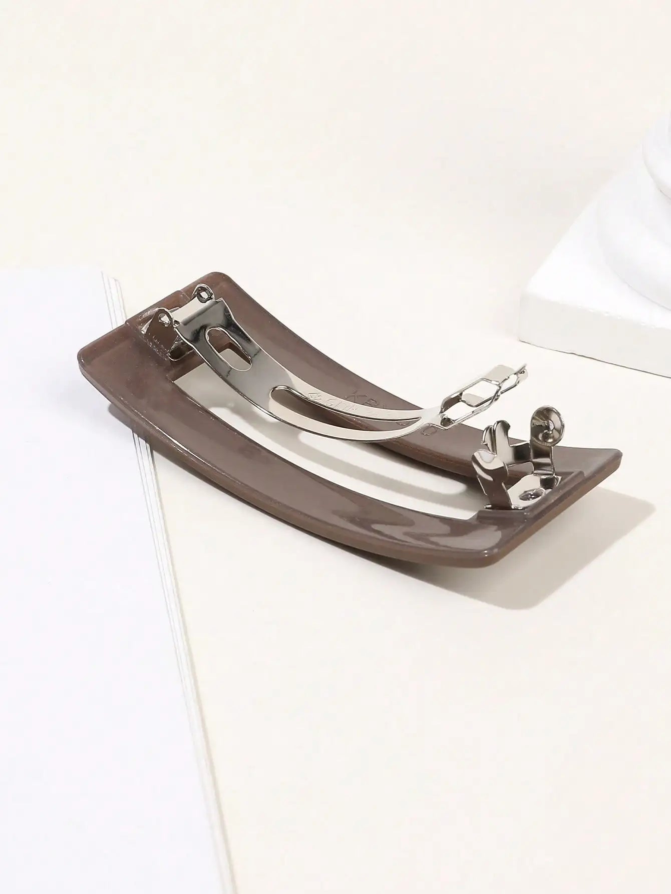 French Hair Barrette Clip for Women Girls,Caramel,Automatic Clasp Strong Hold No Slip Durable Styling Hair Accessories Hair Pins
