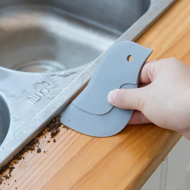 Household Kitchen Multifunctional Soft Scraper Dirt and Grease Cleaning Tool Silicone lifestyle view
