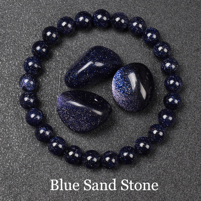 Natural Aquamarins Quartzs Beads Bracelet Women Men 6mm 8mm Sky Blue Stone Round Be additional angle