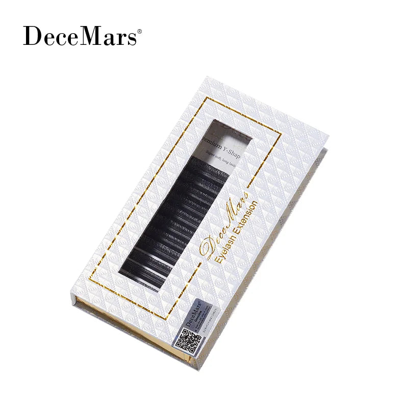 DeceMars YY Eyelash Extension 6mm-18mm Length | DIY Black Lashes close-up view