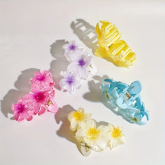1 Set of Women's Contrast Color Flower Hair Claw Daily Various Scenes Hair Spring and Summer New Hair Accessories