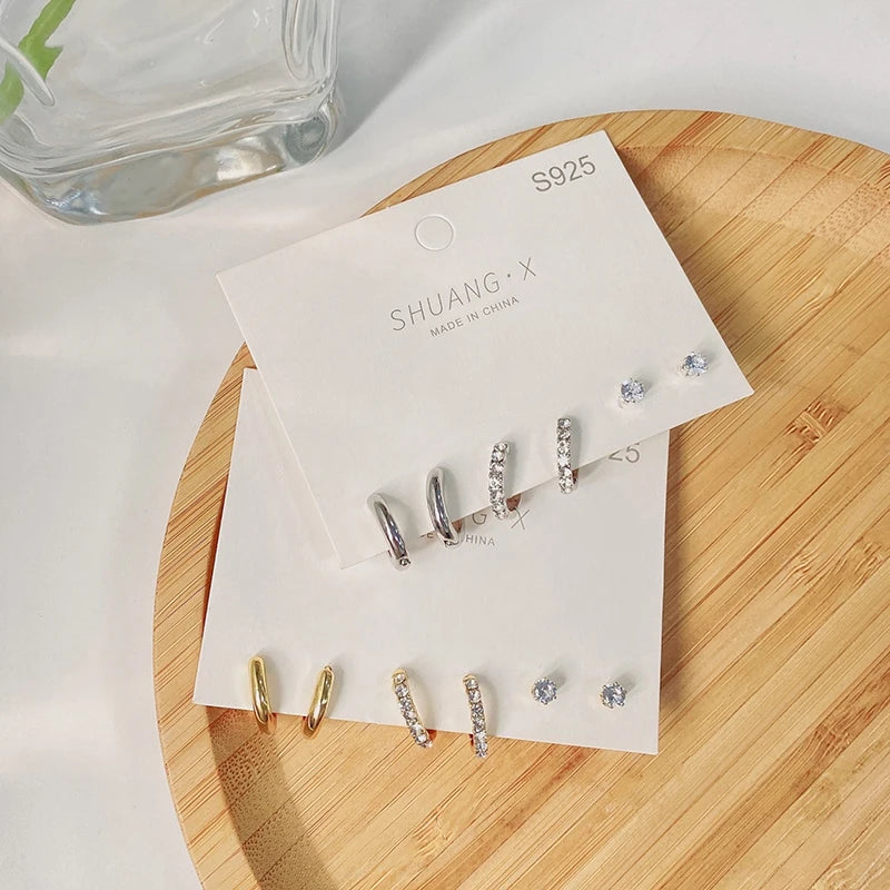 1 Set New Fashion Metal Circle Drop Small Earrings For Women Trend Pendant Piercing E lifestyle view
