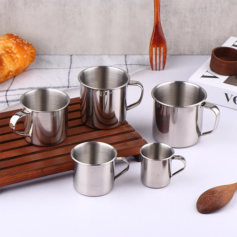 New 1PC Stainless Steel Coffee Mug Camping Cup Portable Soup Mug For Travel Home Unbr alternate view