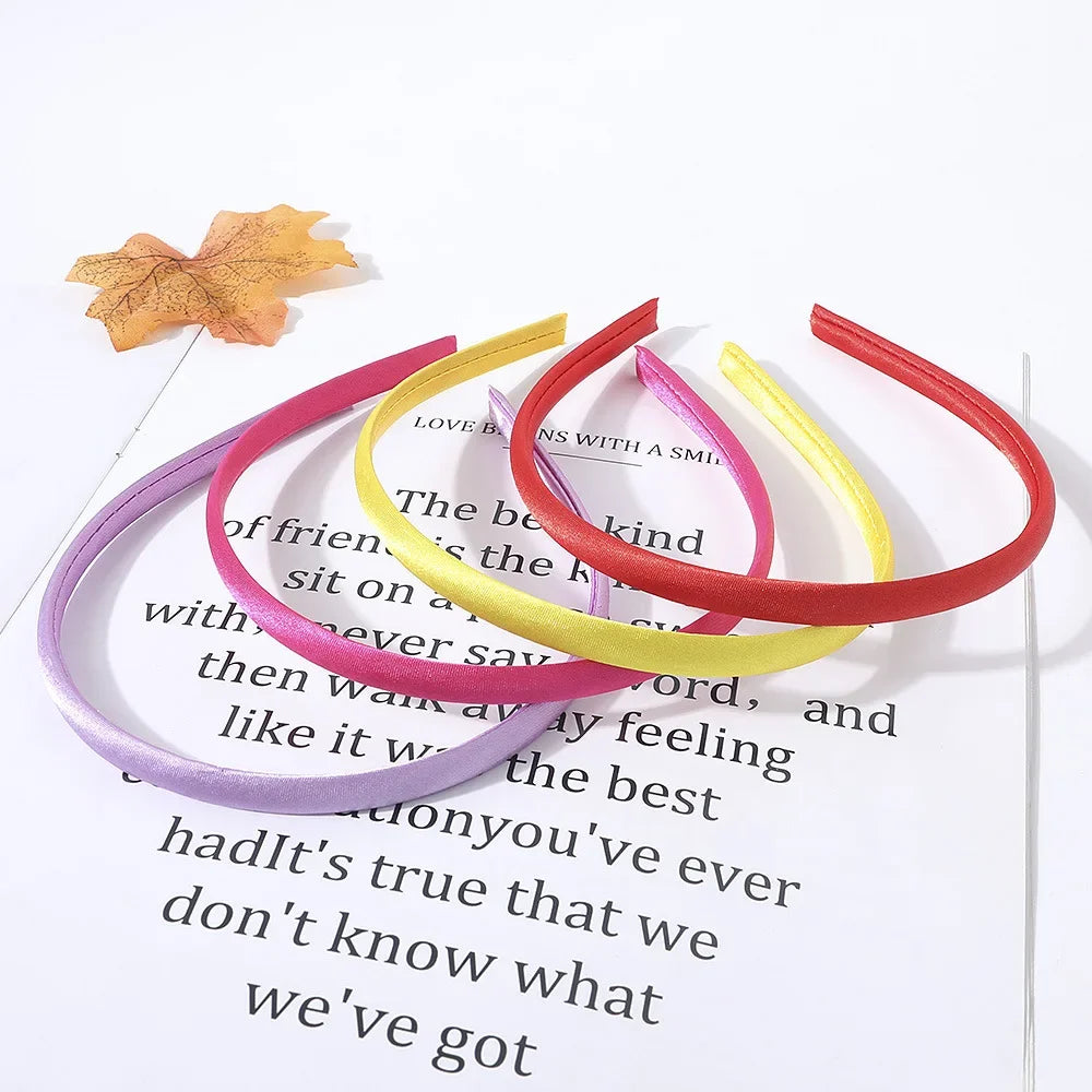 10mm Satin Headband Women Girls Fabric Covered Resin Hairbands Plastic Headbands Kids lifestyle view