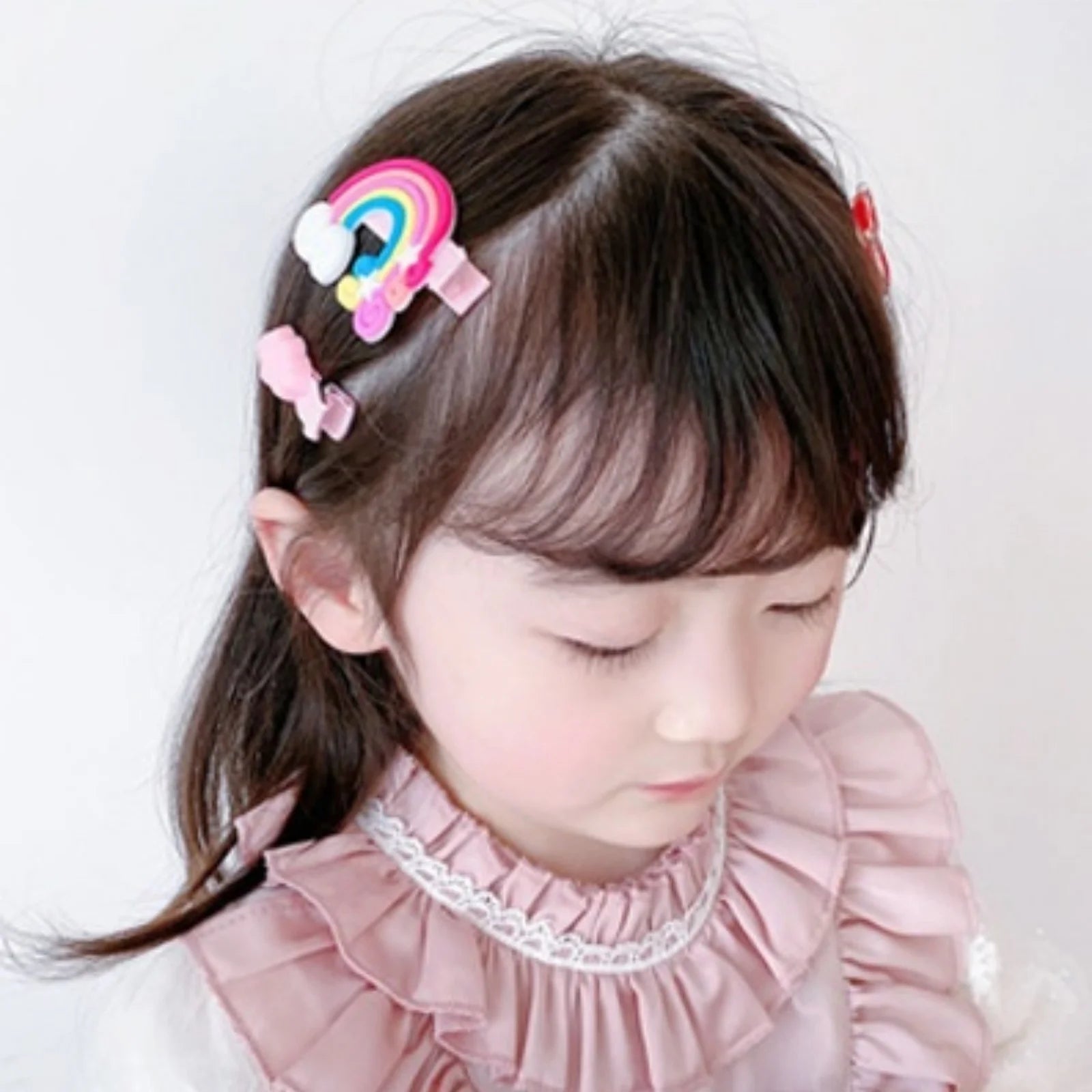 10PCS/Set New Girls Cute Cartoon Unicorn Hair Clips Kids Lovely Hairpins Ice Cream He alternate view
