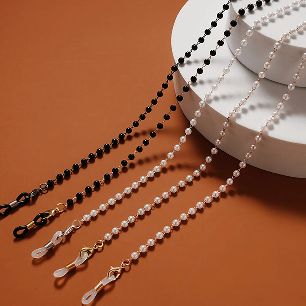 Fashion Eyeglasses Chain Imitation Pearl Beaded Trendy Women Outside Casual Sunglasse alternate view