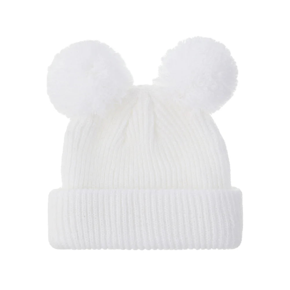 Baby Knotted Turban Hat for Newborns | Pom Pom Cap detail view