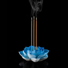 Ceramic White Lotus Incense Burner | Home Decor Stick Holder for Office Teahouse detail view