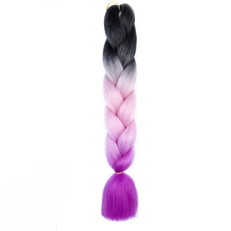 Synthetic 24Inch Jumbo Braids Extensions Long Yaki Straight Braiding Hair Afro Ombr additional angle