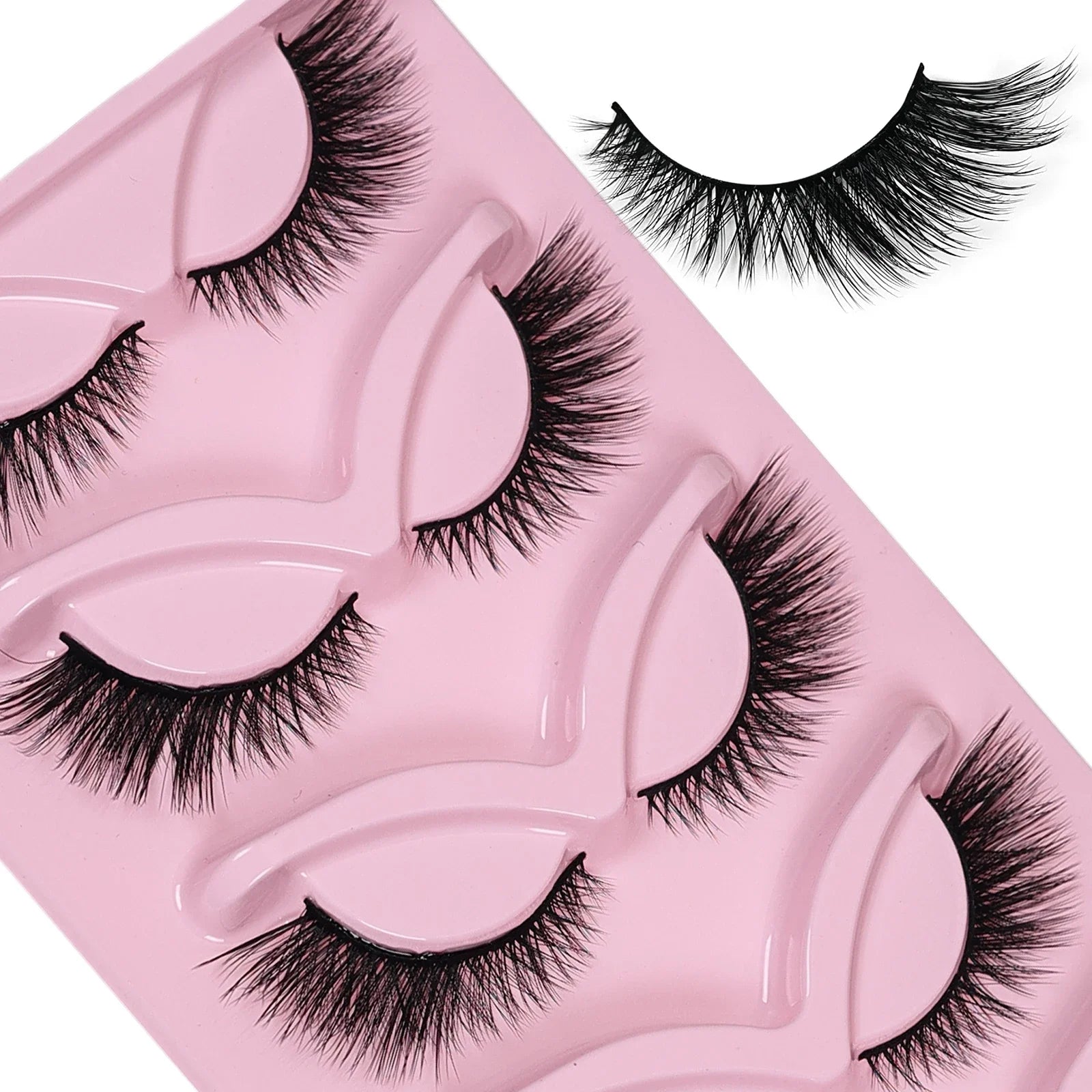5 Pairs Cat Eye Lashes Wispy Fake Lashes | Fluffy Winged False Eyelashes alternate view