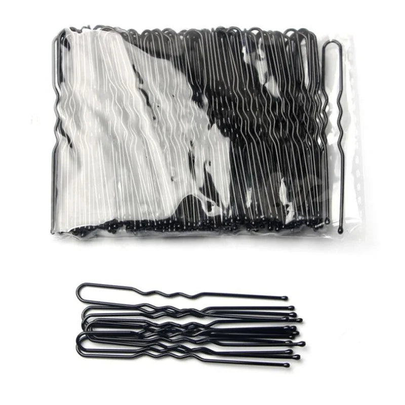 50 Pcs/Bag 5 6 7cm U Shaped Alloy Hairpins Waved Hair Clips Simple Metal Bobby Pins Barr detail view