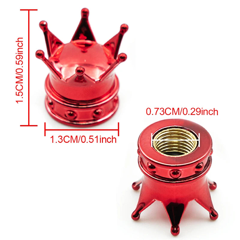 Universal Crown 4 PCS Car Wheel Tire Valve Caps Tyre Rim Stem Covers Airdust For Ca additional angle