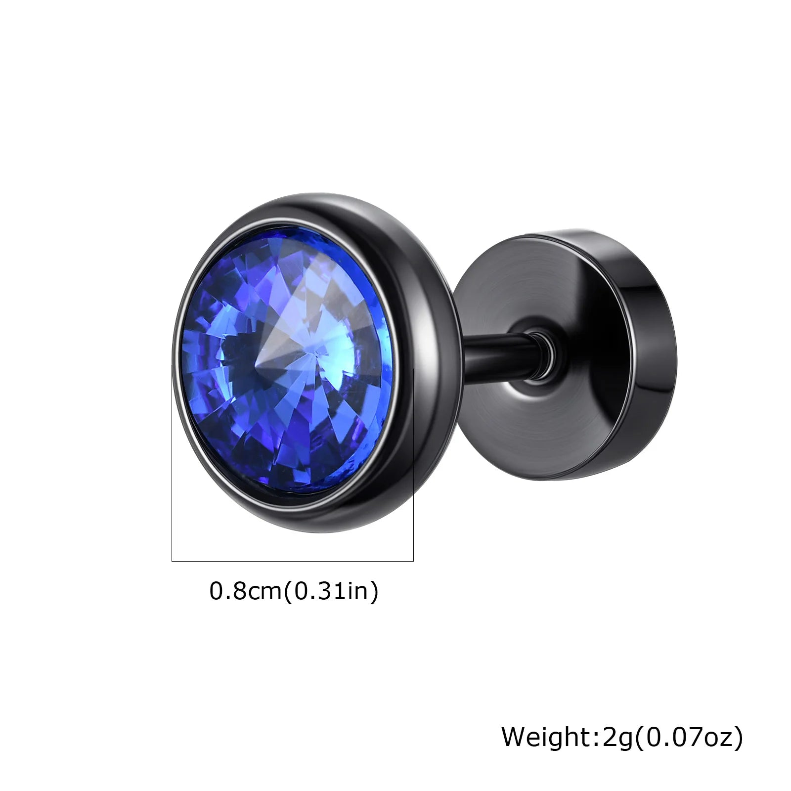 Anti Allergy Round Zircon Stud Earring for Men,AAA CZ Stone Stainless Steel Ear Stud,Hip detail view