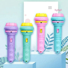 10 Cards Cartoon Projection Flashlight 80 Patterns Creative Children Flashlight Toy Pr close-up view