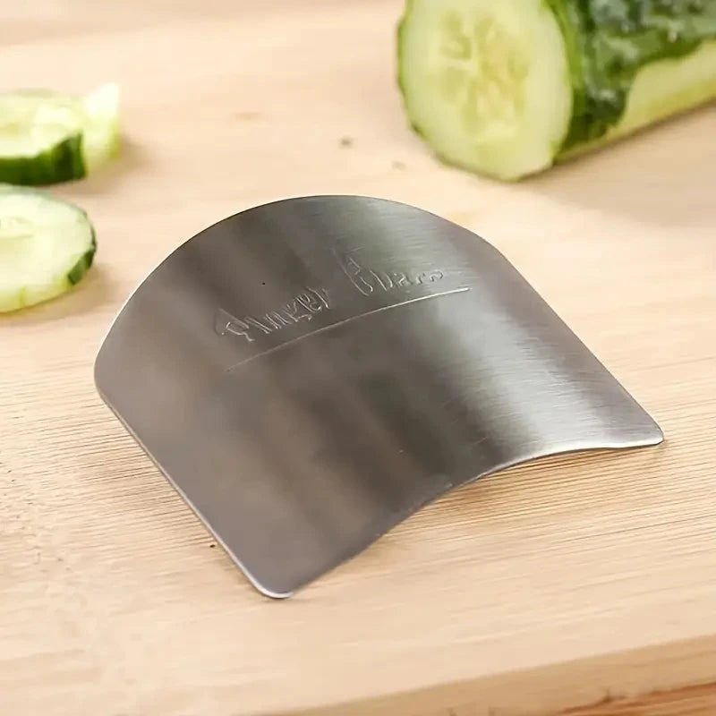 Stainless Steel Vegetable Cutting Finger Guard Hand Guard Kitchen Gadget Protective Co close-up view