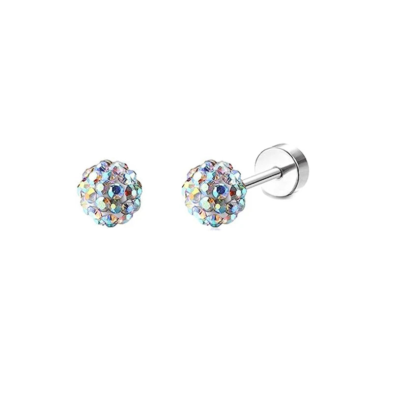 2pcs/lot 20G Star Heart Butterfly Stud Earring for Women Stainless Steel Crystal Ea additional angle