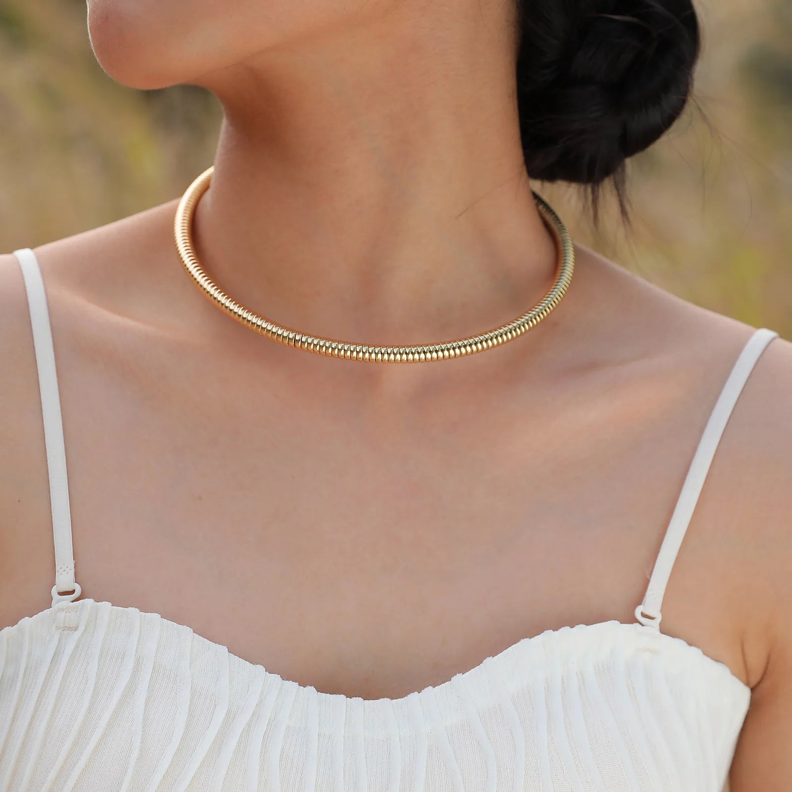 Vnox Cool Exaggerated Snake Bone Choker Necklaces for Women Lady, New Trendy Hip Hop Met detail view