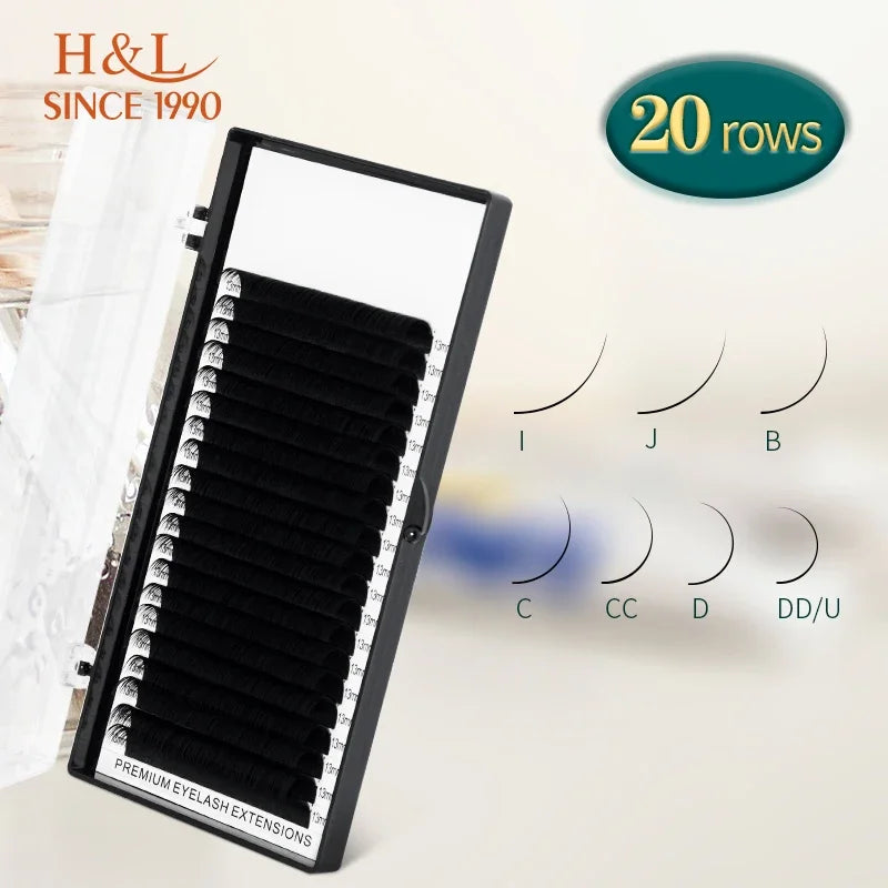 20Rows Individual Eyelash Extension Maquiagem Cilios for Soft Natural Faux Mink Eyelashes  High quality eyelash makeup products