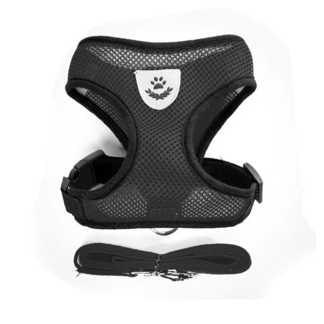 Breathable Mesh Cat Harness and Leash Set | Reflective Soft Vest for Small Cats and Dogs detail view