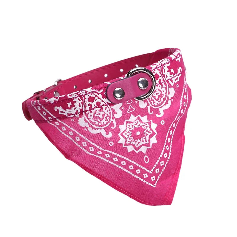 PU Cat Dog Collar with Scarf for Small Medium Dogs Chihuahua Corgi Puppy Adjustable Co close-up view