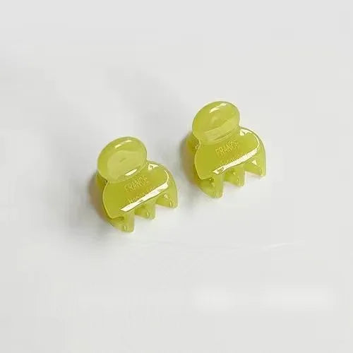 Mini 2cm Acetate Small Hair Claw Side Pins 2Pcs/Set Acetate Hair Crabs for Girls Cute alternate view