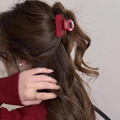 Red Acetate Hair Crabs 5.5cm Long Hair Clips for Girls And Women Korean Fashion Tie u alternate view