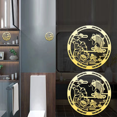 Carp Lotus Metal Sticker | Lucky Wealth Feng Shui Decoration alternate view