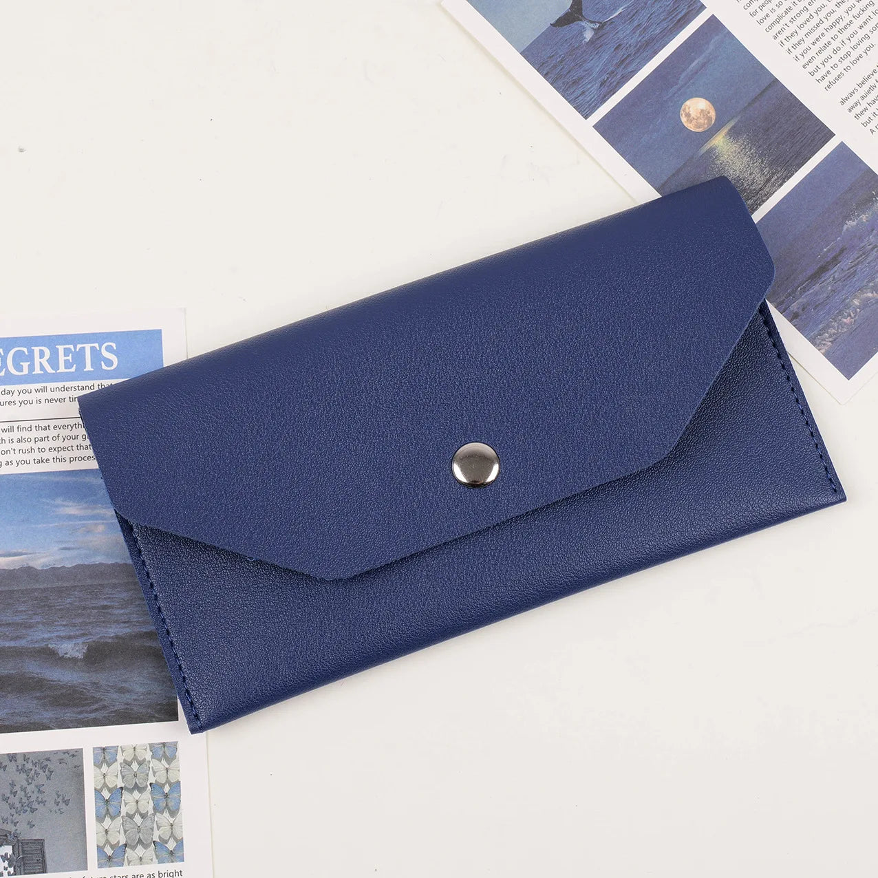 Envelope Coin Money Holder Wallet | PU Leather Classic Fashion Purse for Women close-up view