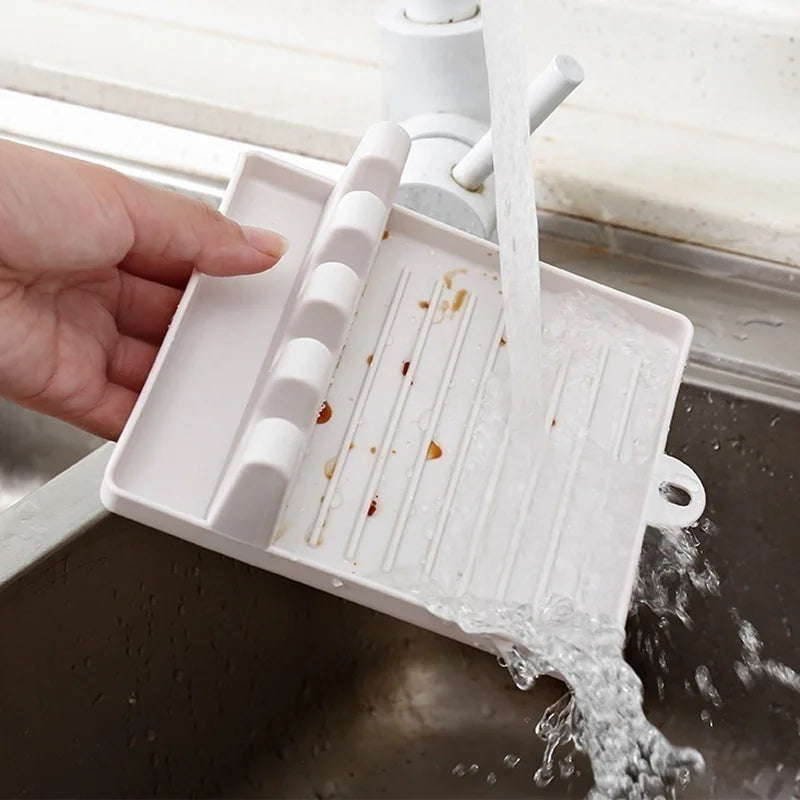 Spoon Holders Fork Spatula Rack Shelf Organizer Plastic Chopsticks Holder Non-slip Spo close-up view