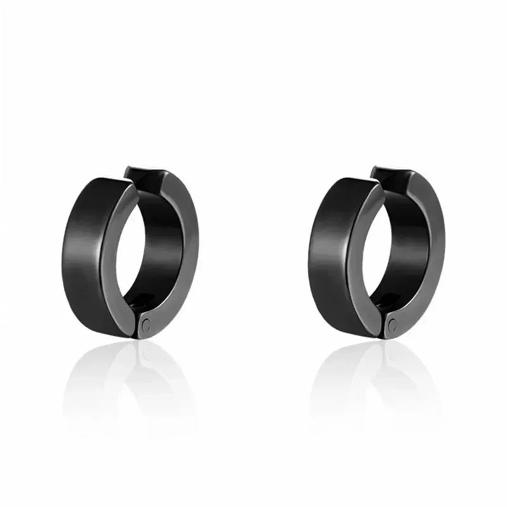 2pcs Punk Mens Strong Magnet Magnetic Ear Stud Set,Non Piercing Cross Clip-on Earrings S detail view