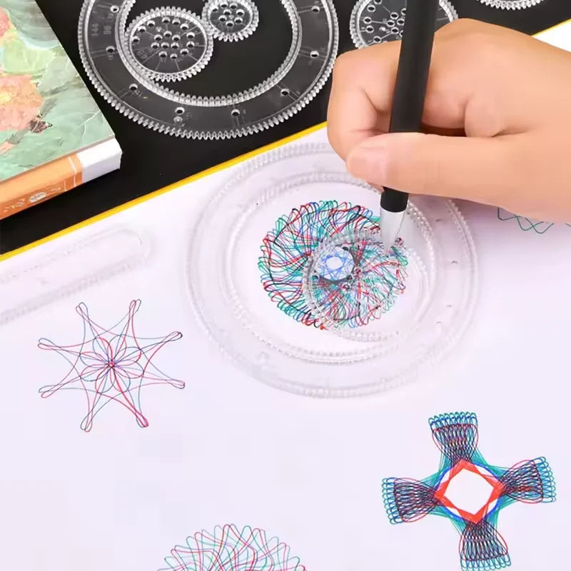 Creative Gears Geometry Spirograph Drawing Stencils Set Painting Template Art Craft additional angle