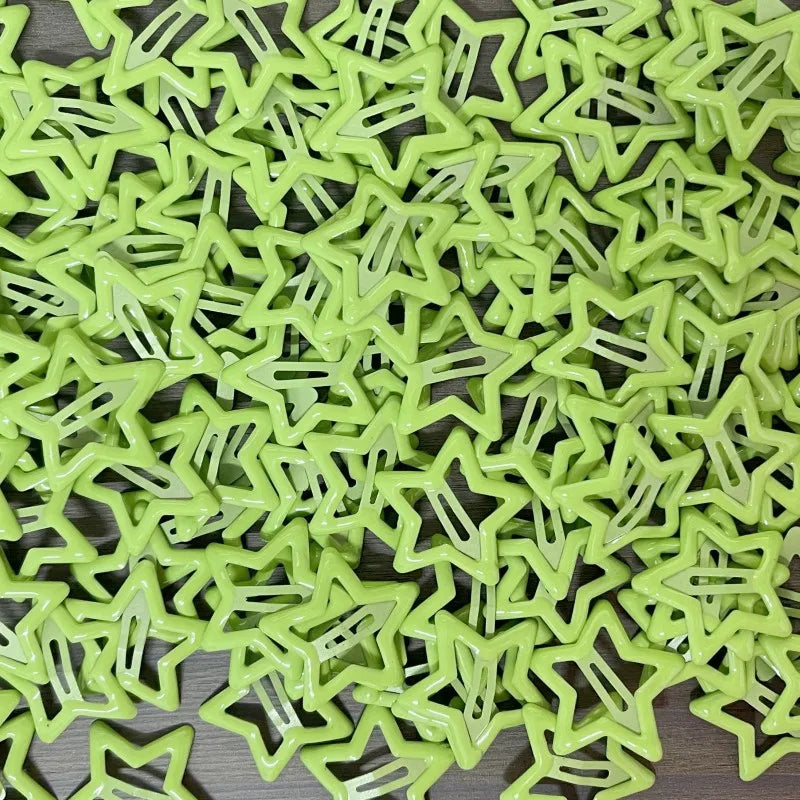 KYDZSW 10Pcs Children Cute Colors Geometric Stars Ornament Hair Clips Girls Lovely additional angle