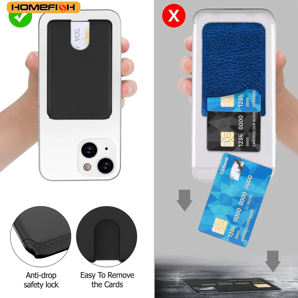 HOMEFISH Phone Holder Sticker Credit Card Holder Adhesive Soft Silicone Mobile Phone alternate view
