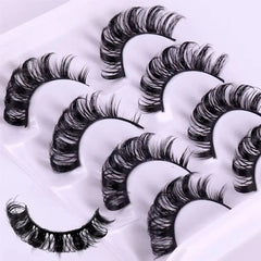 4 Pairs 3D Mink DD Curl Russian Lashes Reusable Fluffy Strip Eyelashes for Eyelashes Extensions