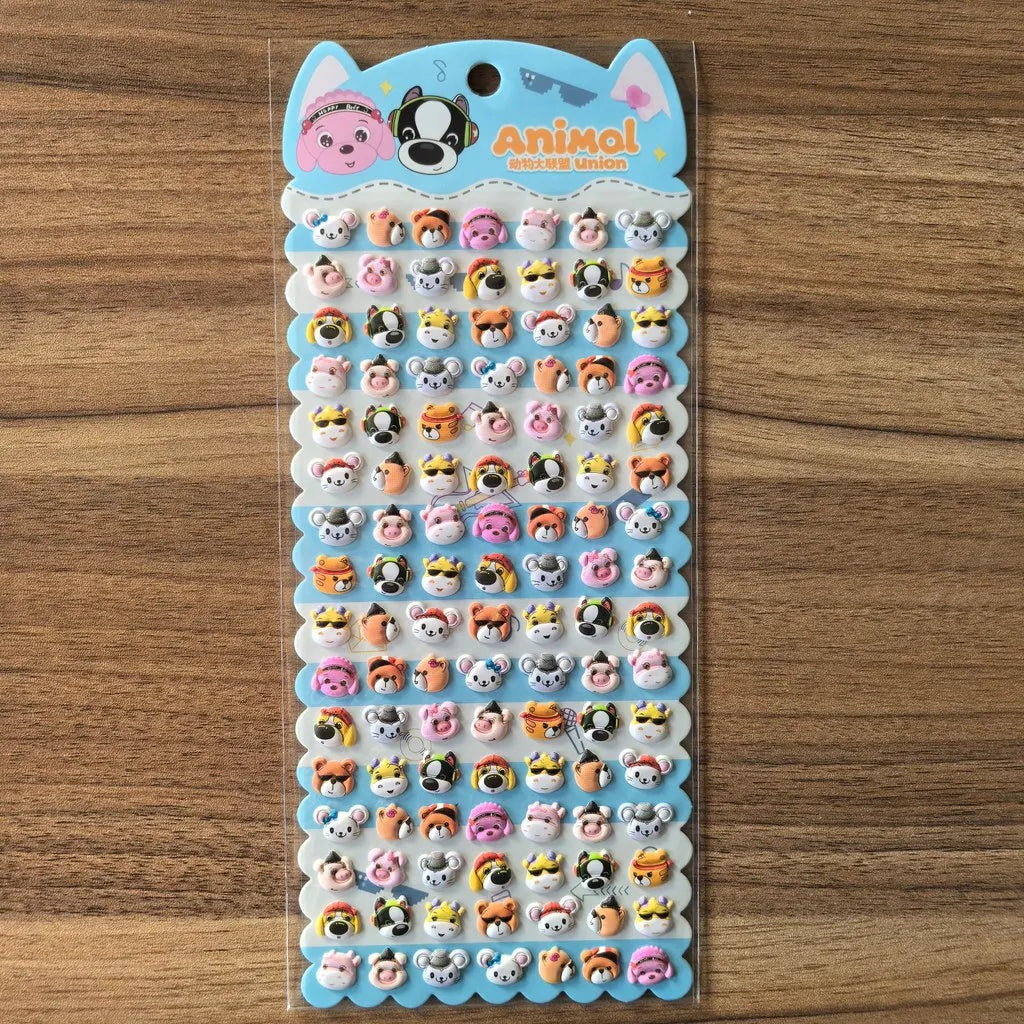 4 Sheets Mini Animal Face Stickers | Cute Pet Head Decals for DIY Crafts and Journa additional angle