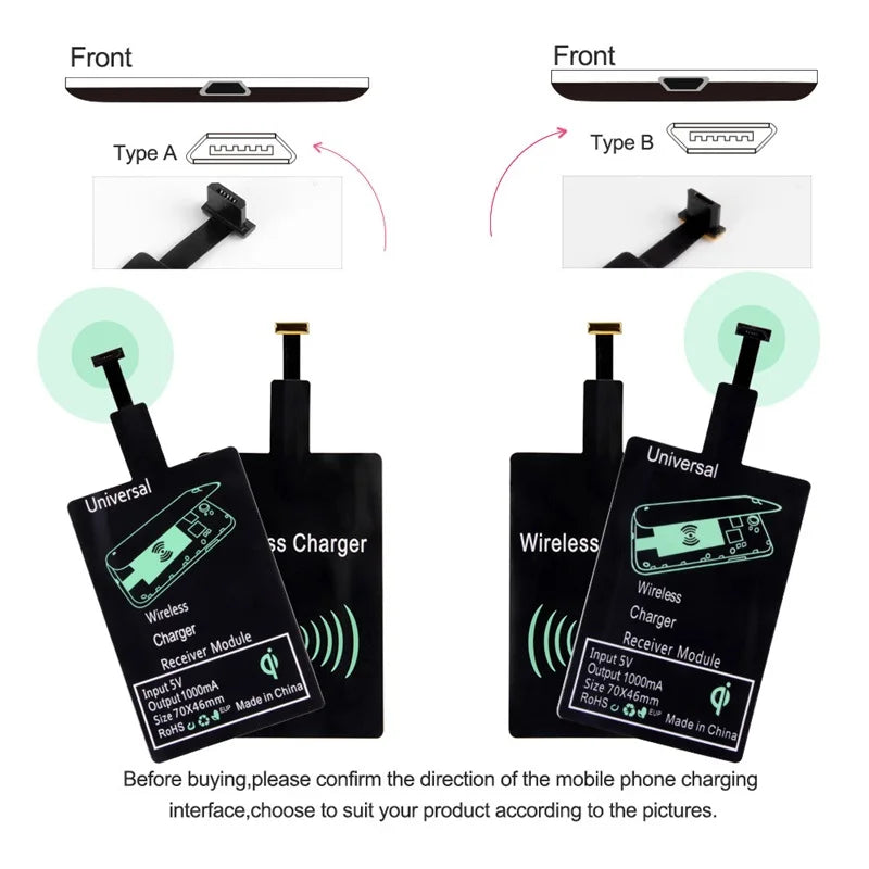 Universal Wireless Charging Receiver with Type-C Connector – Fast & Easy Charging - Onlytenbucks.com