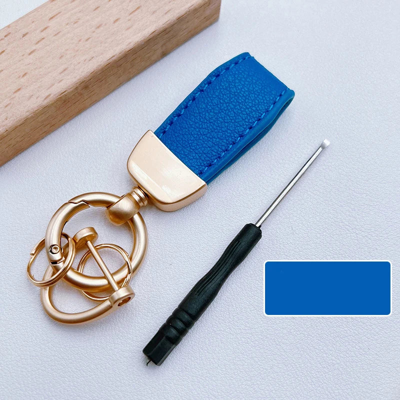 Luxury Suede Leather Flip Fur Keychain | Car Key Accessory additional angle