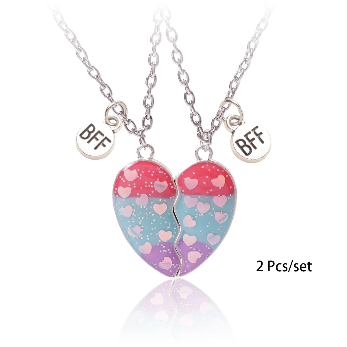 3 Pcs/set Best Friends Pendant Necklace For Woman Magnetic Adjustable Rainbow Daisy L lifestyle view