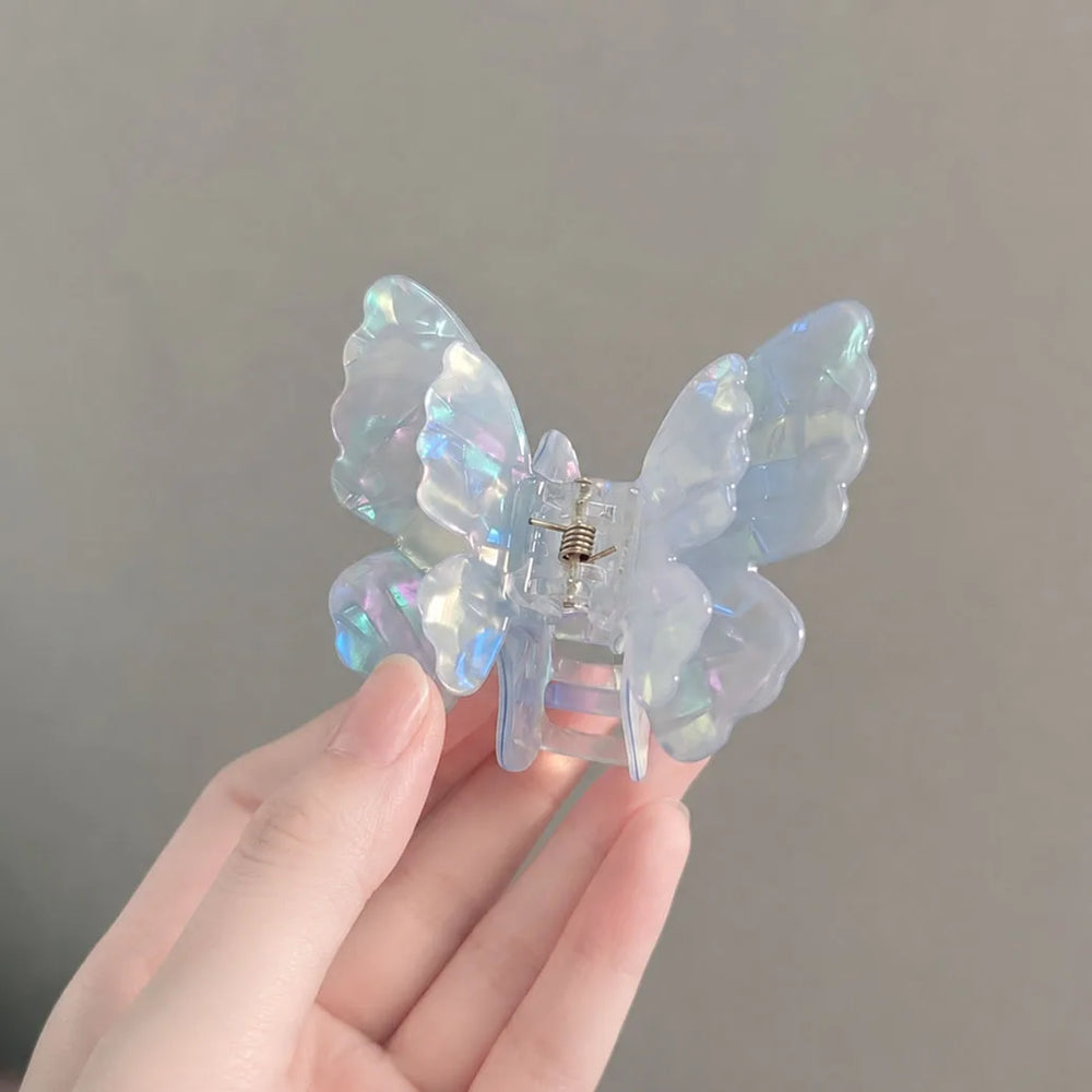 JIVELA Acetate Butterfly Hair Claw Clip Iridescent Mini Jaw Clip for Women Girls Korean detail view