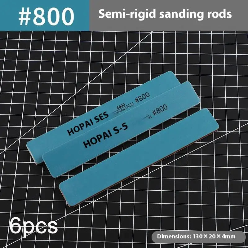 6pcs DIY Model Sanding Sticks Set | Semi-Rigid Polishing Rods for Plastic Models detail view