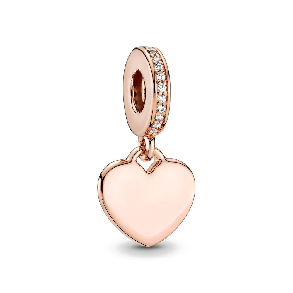925 Sterling Silver Trinkets Rose Gold Locks And Keys Charm Of 925 Chain Bead Fit Ori alternate view