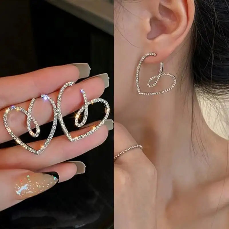 Korean Fashion Seven Star Zircon Earrings | Luxury Crystal Stars Stud Earrings alternate view
