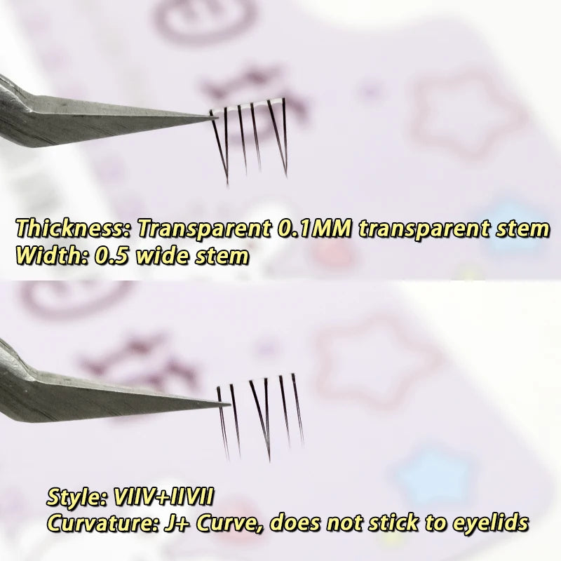 10 Rows 5-7mm Air Lower Eyelashes | Fairy Segmented Natural Under Lashes for Manga Eye M detail view