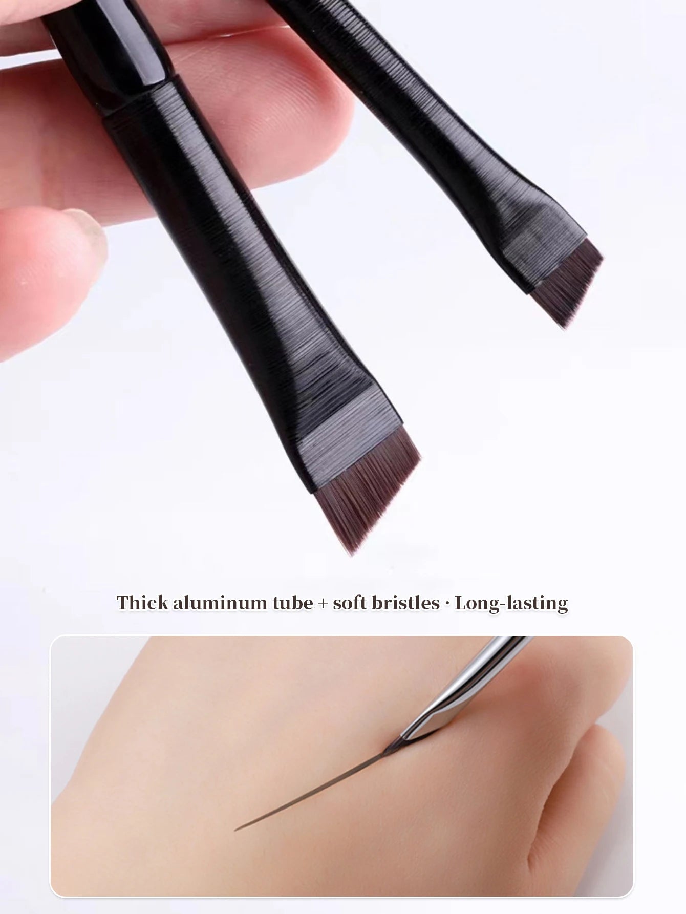 5-Piece Makeup Brush Set | Blade Eyeliner, Flat Eyebrow & Silkworm Brushes lifestyle view