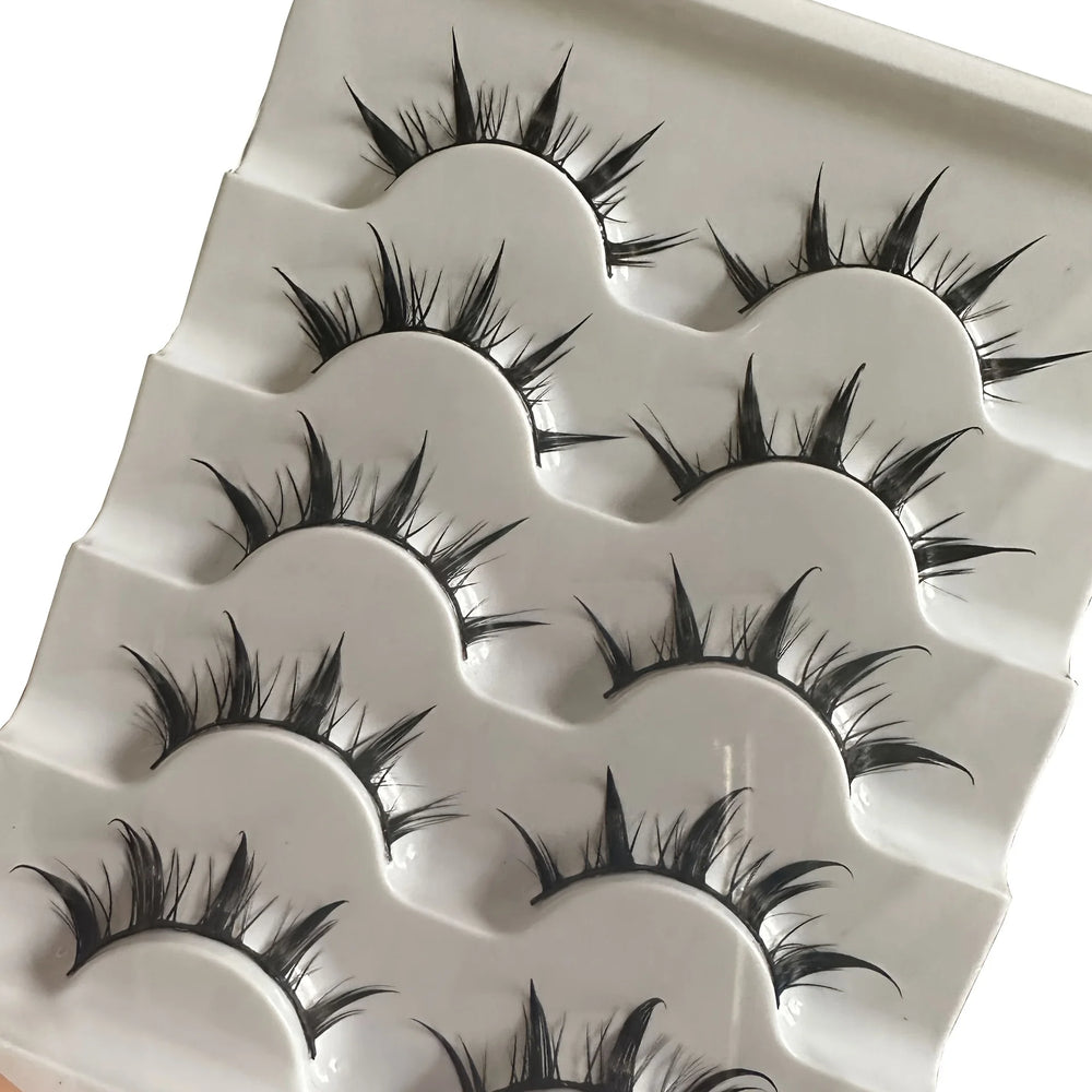 5 Pairs Manga Lashes Natural Look Wispy False Eyelashes Fluffy 3D Volume Spiky Anime lifestyle view