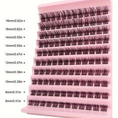 120 Pieces of Natural Appearance D Curling Mascara Clusters (8-16 mm), Mascara Extension Kit