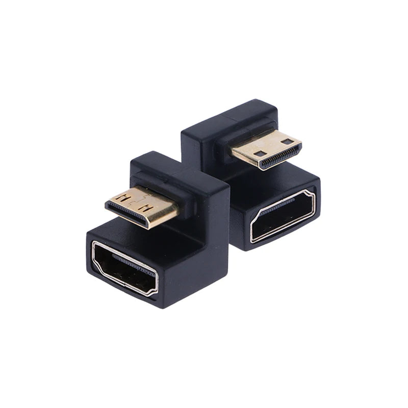 **1PC HDMI-Compatible Adapter 360 Degree Angled U-shaped L Converter Mini HD Male to HDMI Adapter